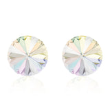 Multicolour round earrings, Licorne Rivoli, Swarovski crystals, made in montreal 1122-001AB