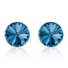 Dark blue round earrings, Midnight Blue, Rivoli, Swarovski crystals, made in montreal 1122-207