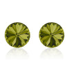 Green round earrings, Thé Vert Rivoli, Swarovski crystals, made in montreal 1122-228