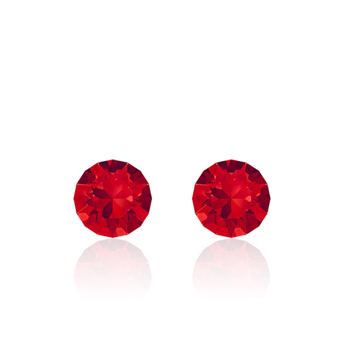 Red small round earrings, Cherry Pie Xirius, Swarovski crystals, made in montreal 1088-227