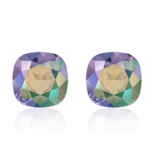 Multicolour square earrings, Escata Cushion, Swarovski crystals, Made in montreal 4470-PARSH