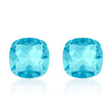 Light blue square earrings, Cielo Cushion, Swarovski crystals, Made in montreal 4470-202