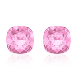 Pink square earrings, Cupcake Cushion, Swarovski crystals, Made in montreal 4470-508