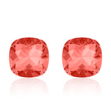 Light red square earrings, Melon d’Eau Cushion, Swarovski crystals, Made in montreal 4470-542