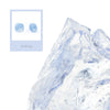 Boucles d’oreilles  carré bleu clair, Iceberg Coussin, Cristaux de Swarovski, fabriquées à montréal  4470-285