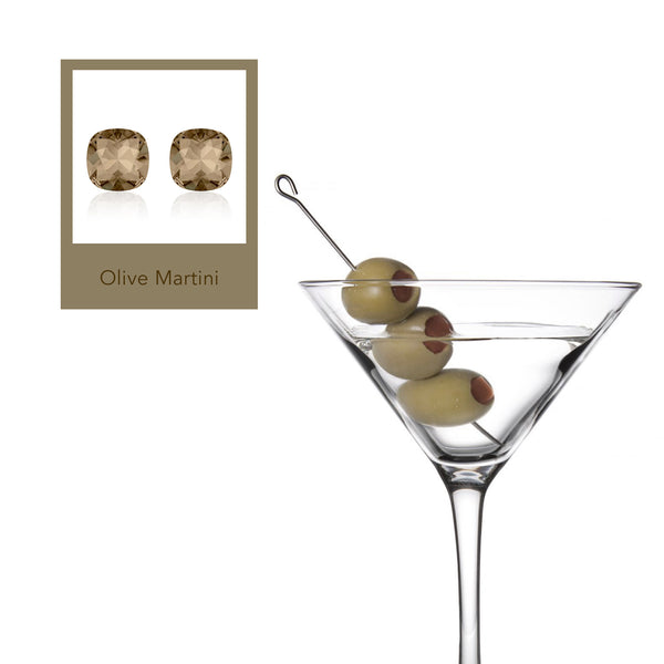 Olive Martini Cushion Earrings