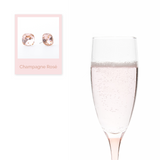 Boucles d’oreilles  carré rose, Champagne Rosé  Coussin, Cristaux de Swarovski, fabriquées à montréal  4470-319